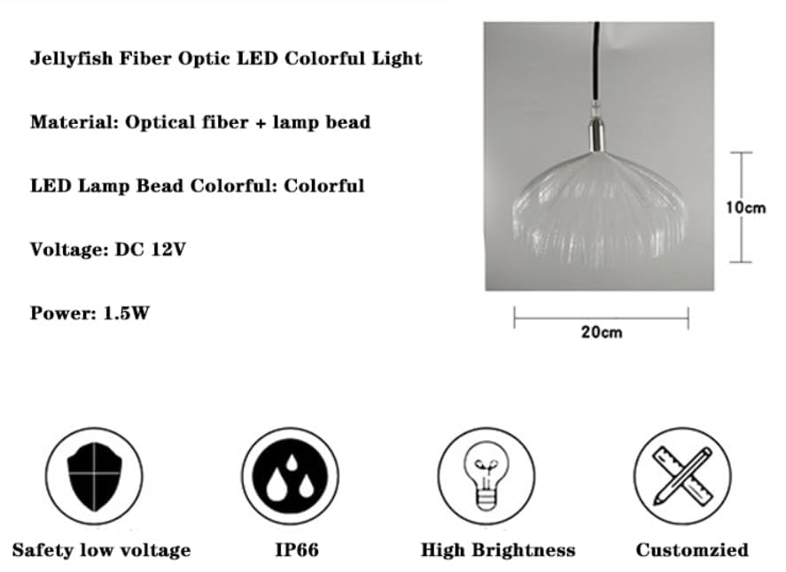 Lot de 10 guirlandes lumineuses LED en fibre optique 12 V pour décoration de Noël, décoration d'intérieur et d'extérieur 1,2 m