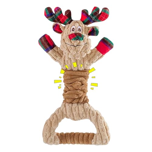 WDKXCN Hundespielzeug Unzerstörbar, 35CM Weihnachten Plüsch Spielzeug Hund, Hundespielzeug Welpen, Spielzeugs für Hunde, Plüsch Hunde Spielzeugs, Hundespielzeugs Quietschend für Kleine Große Hunde