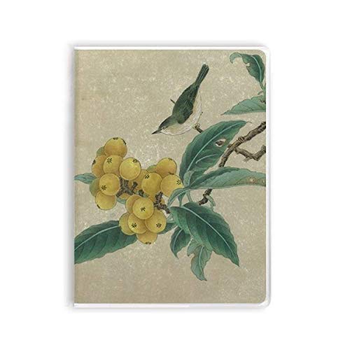 Carnet de notes Loquat brodé plume, un carnet souple de haute qualité