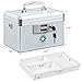 KYODOLED Locking Key Medicine Box,First Aid Key Safe Box with Lock,Key Medication Storage Lock Box for Drugs Use, 12.2'' x 7.8'' x 8.2'' White