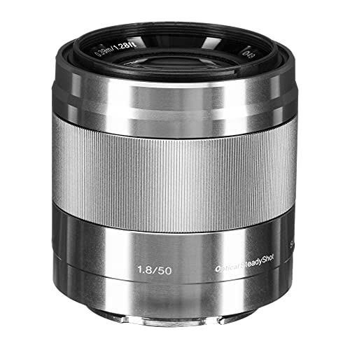 Lente Objetiva E 50mm F/1.8 OSS Sony Prata SEL50F18