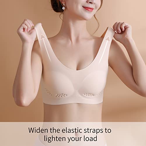 Highill Sleep Bras For Women, Comfortable Sports Bras With Pads,Seamless Wireless Full Back Coverage Air Bras For Women #TOP2