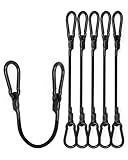 8 Pcs 12 Inch Heavy Duty Carabiner Bungee Cord Outdoor with 190 Lbs Max Break Strength, Black Bungee Straps with Upgraded Carabiner Hooks for Luggage Rack, Cargo, Hand Carts, Bike, Camping, etc