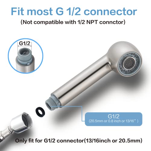 Kitchen Faucet Head Replacement,G1/2 Or 13/16Inch Pull Out Sprayer Head For Kitchen Sink 2-Function Faucet Spray Head Replacement Parts Brushed Nickel #TOP4