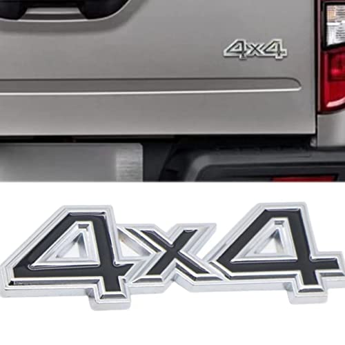 Image of 2 pcs 3D Zinc Alloy Chrome 4X4 Emblem, Fit for /SUV /Pickup 4Wd Universal Car Side Fender Trunk Emblem Badge Sticker Decals(Silver Black)