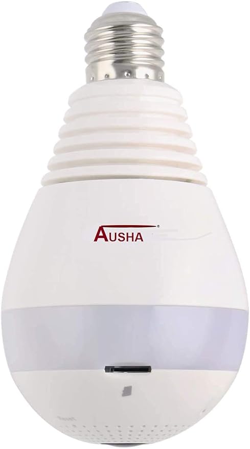 BLACKPOOL Wireless 2MP 1080P Bulb WiFi Internet CCTV Camera for Home Shop Office Security, Fisheye 360 Degree, Panoramic View, Night Vision, 2 Way Audio Live HD Recording