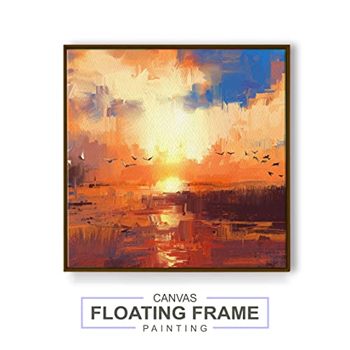 Image of Printelligent Luxury Wall Art Floating Frame Canvas Painting for living room (12 inch x 12 inch) A34