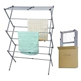 Finnhomy Pre-Assembled Clothes Drying Rack, 41.3' x 29.5' x 15' Drying Rack Clothing, Expandable Laundry Drying Rack, Towel Rack for Indoor and Outdoor Use, Grey