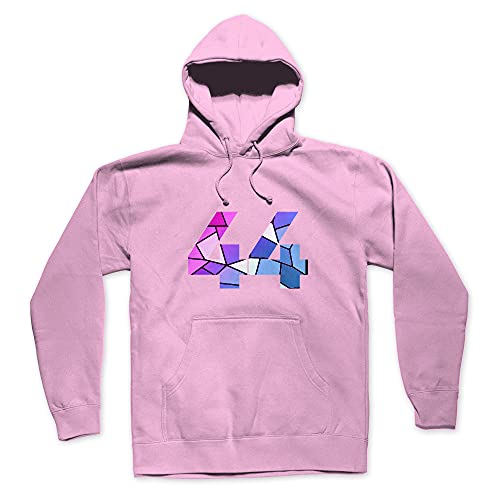 Sweat à capuche unisexe rose clair avec numéro 44 vêtement streetwear