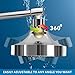Katezon 4 Inch Shower Head High Pressure Rain, Luxury Bathroom Rainfall Shower Heads with Chrome Plated Finish, Adjustable Angles, Anti Clog Self Cleaning Overhead Showerhead, California Certified