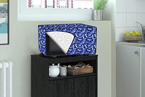 Image of Stylista Microwave Oven Cover for LG 20 L Solo MS2021CW Frieze Pattern Blue