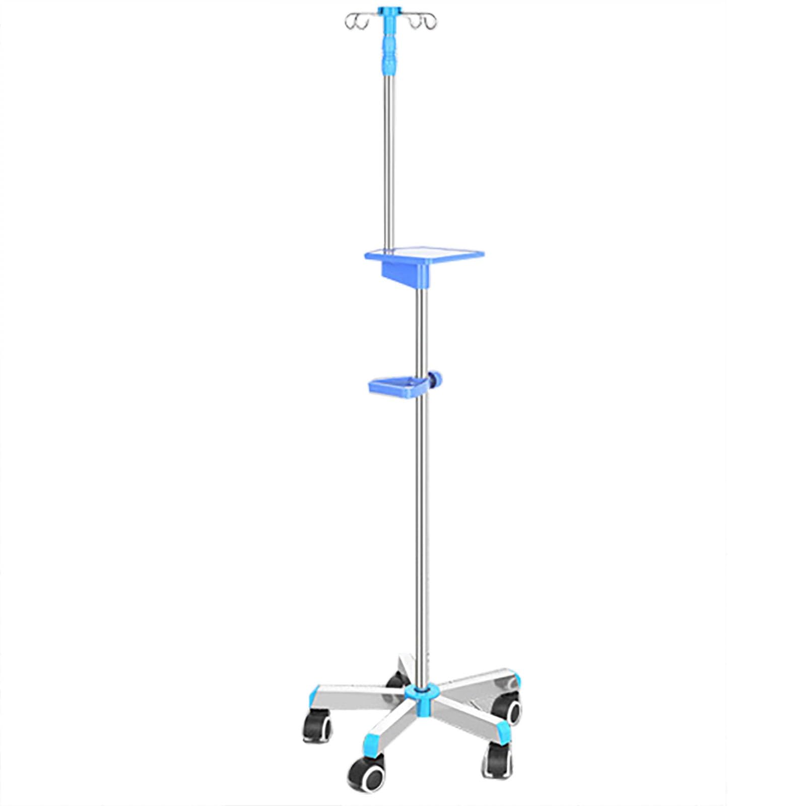 Asta Portaflebo con Ruote, asta Portaflebo in Acciaio Inox Supporto Portatile per Infusione con 4 Ganci per Ospedale e Casa, Altezza Regolabile (Size : 5 legs)