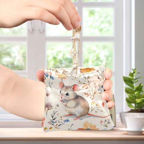 Coin Purse for Women Cute Mouse Butterfly Flowers Coin Pouch Change Holder PU Leather Mini Wallet Portable Coin Bag Money Pocket4