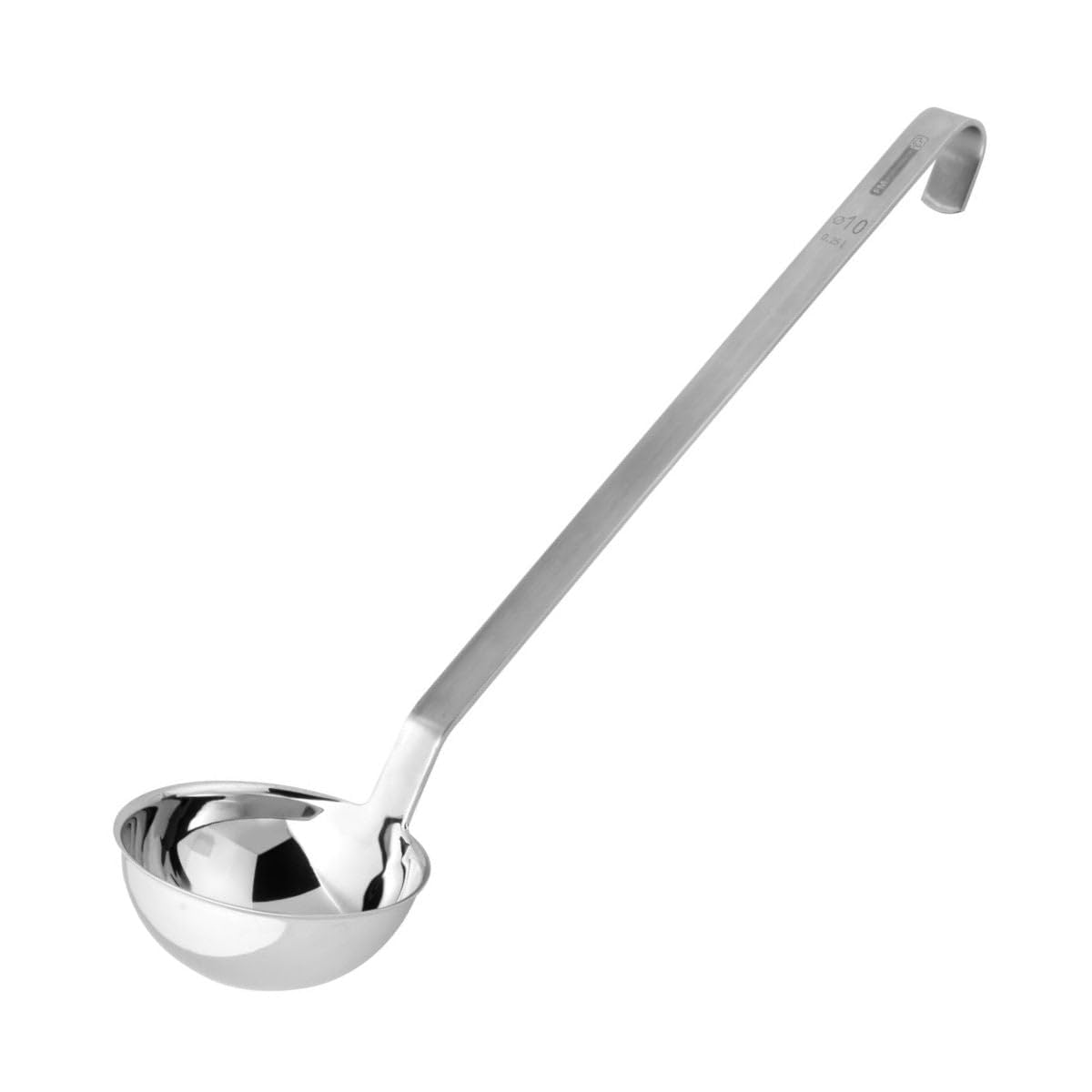 FMprofessional XL-Schöpflöffel 43 cm, Küchenhelfer aus Edelstahl, langlebige & elegante Suppenkelle (Farbe: Silber) Menge: 1 Stück