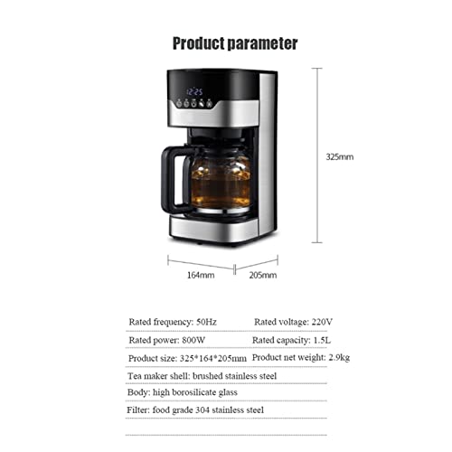 WJYZYHM Kapsel-Kaffeemaschine, Kaffeemaschine, 1.5l programmierbarer Tropfkaffee, wiederverwendbarer Filter, schnelles… – Bild 4