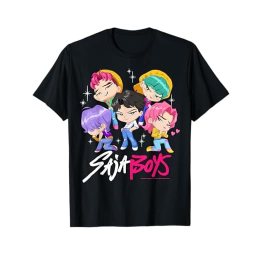Kpop Demon Hunters Halloween Saja Boys Chibi Band Group Shot T-Shirt