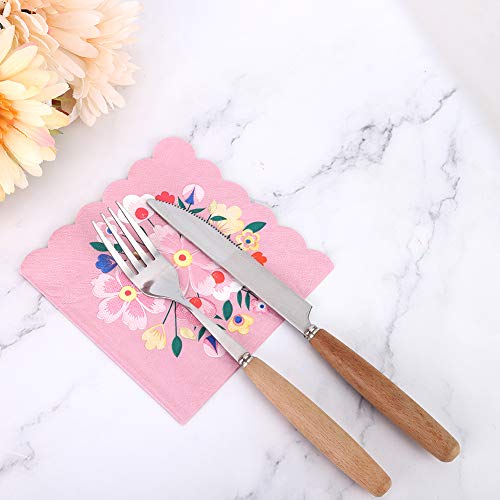 Restokki 8 unidades 24,5x24,5cm lindo guardanapo descartável de papel de seda para festa de casament