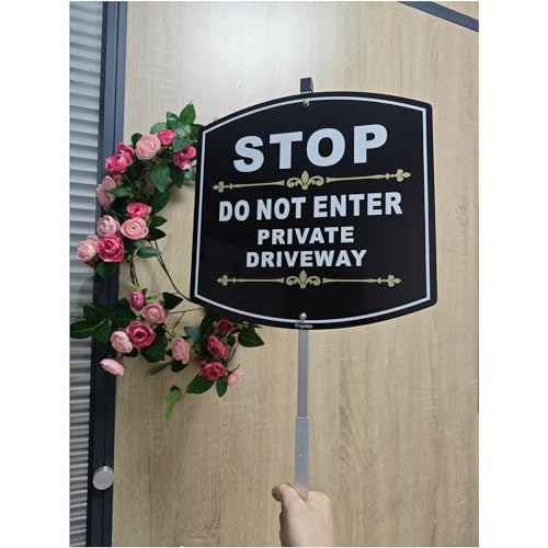 Panneau de signalisation Stop Do Not Enter Private Driveway en aluminium durable