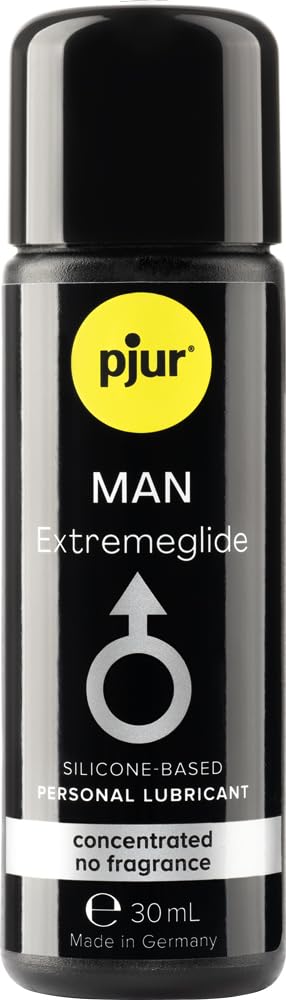 pjurMan Premium Extremeglide - Highly Concentrated Silicone-Based Personal Lubricant for Men - Extra-Long-Lasting Lubrication (30ml)