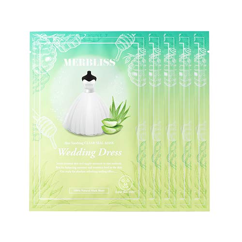Wedding Dress Aloe Honey Soothing Clear Seal Mask 5pc - Korean Skincare | Facial Mask | Face Mask Skin Care | Sheet Masks | Facial Mask | Korean Face Mask