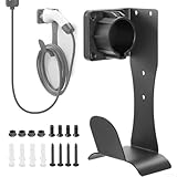 Kit de montage tout-en-un pour chargeur EV : comprend 1 support mural avec étui en plastique intégré et deux crochets en forme de U pour sécuriser le connecteur et la rétention du câble.