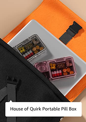 Image of House of Quirk 3 in 1 Multi-Functional Pill Cutter, Portable Travel Small Pill Box Case Holder, Purse Medicine Container for Cutting Vitamins Tablets (Pack of 2, Multicolor)