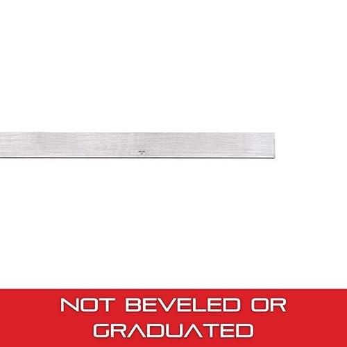 Miniatura 32 de Starrett Borde recto de acero con borde biselado, no graduado, lectura rápida, 48 pulgadas de largo, 7/32 pulgadas de grosor, 2-13/32 pulgadas