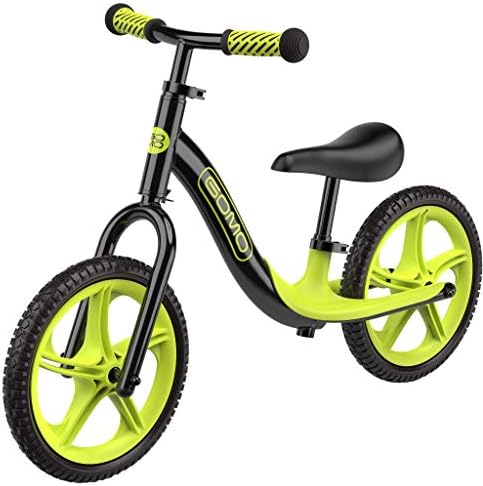 GOMO Balance Bike - Toddler Training Bike for 18 Months, 2, 3, 4 and 5 Year Old Kids - Ultra Cool Colors Push Bikes for Toddlers/No Pedal Scooter Bicycle with Footrest (Black)