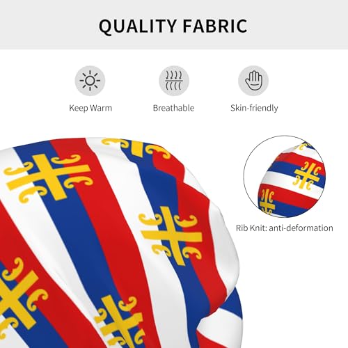 Flag of The Serbian Cross Children Hip Hop Knitted Hat Kids Elastic Leisure Knit Cap Warm Sleep Beanies Black3