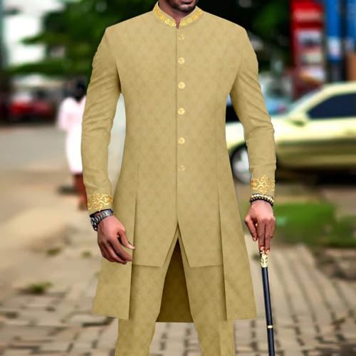 Men's Suits African Traditional Clothing Jacket and Trousers 2 Piece Set Business Formal Event Attire2