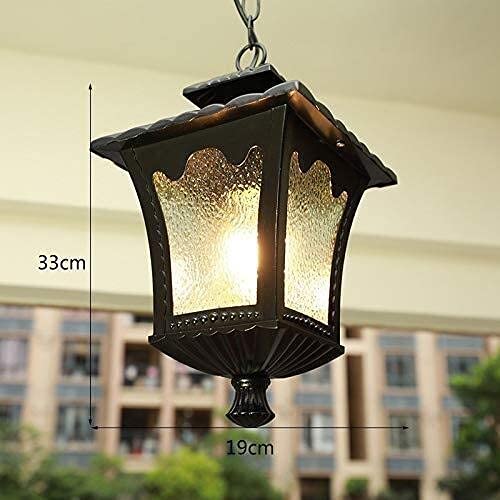 Solarne lampy ogrodowe zewnętrzna lampa wisząca sufitowa szklana latarnia przeciwdeszczowa oprawa oświetleniowa altanka ogrodowa pawilon żyrandol E27/czarny
