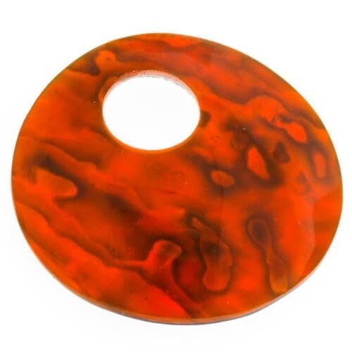 60mm Lusterous Orange New Zealand Paua Abalone Shell Bead, 2 5/16