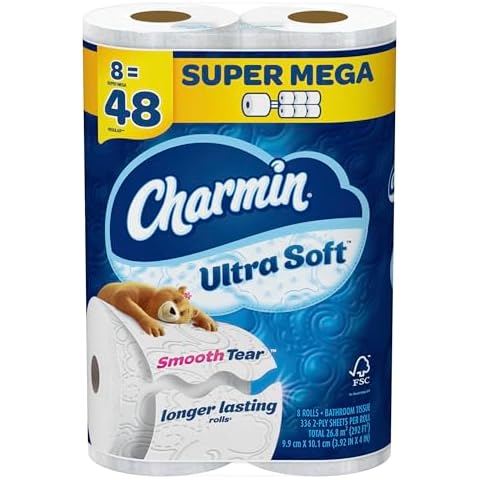 Charmin Ultra Soft Toilet Paper 8 Mega XL Rolls, 336 Sheets Per Roll (Packaging May Vary) Cover