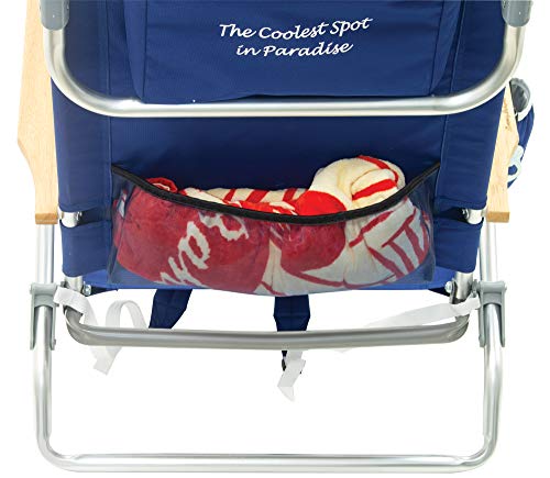 Image of Tommy Bahama 5-Position Lay Flat Beach Chair, Navy, 2-Pack