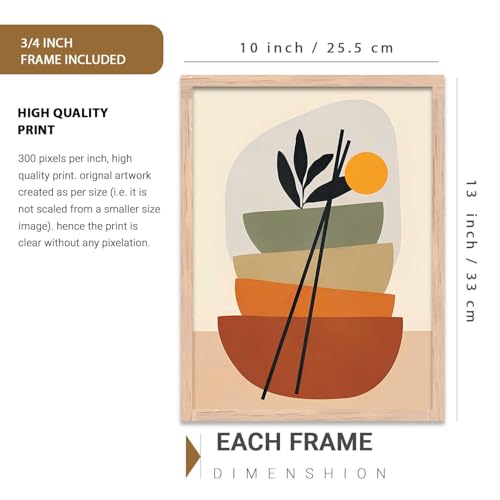 Image of kotart Aesthetic Boho Art Home Decoration | Boho Paintings With Frame For Living Room Bed Room Hotel Wall Decor Digital Reprint Set of 9 (10X13 inch)