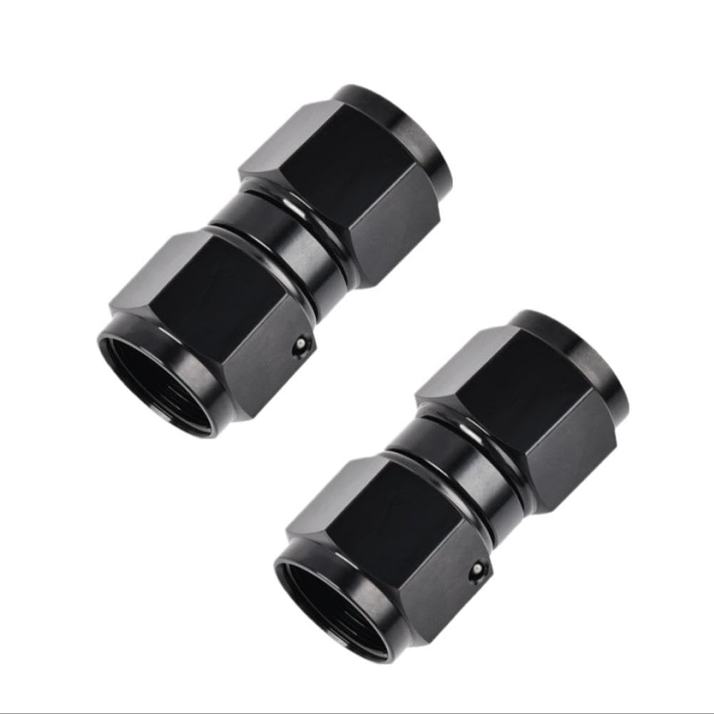Raccord Union Femelle Pivotant 0 Degré AN12 Vers AN12 En Aluminium Noir Pour Ligne De Refroidissement Modification Turbo Lot De 2