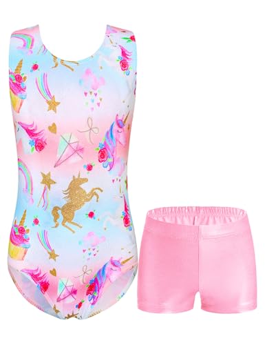 Image of Domusgo Toddler Leotard Gymnastics Long Sleeve, Sparkly Tumbling Dance Leotards for Baby Girls Kids Teens 2-14 Years