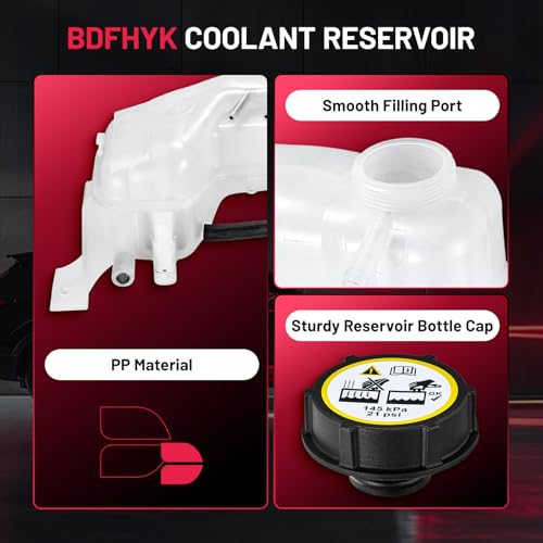 Image of BDFHYK Coolant Reservoir Compatible With Chevy Cavalier 1999-2005 2.2L l4 | Overflow, Fit for Grand Am 1999-2005 /Alero 1999-2004, 2.2L 2.4L, l4, 603-109,712361, FRT1201C, SK603109