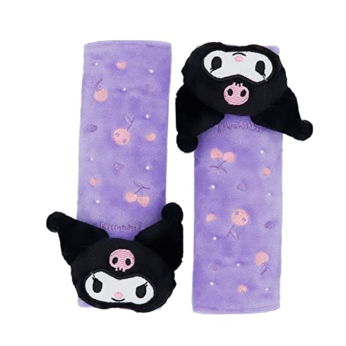 X-Costume 2 Pcs Kuromi Car Seat Belt Cushions Shoulder Pad -Cute Plush Soft Belt Kawaii Protector Cushions Shoulder Pads For A More Comfortable Driving #TOP10