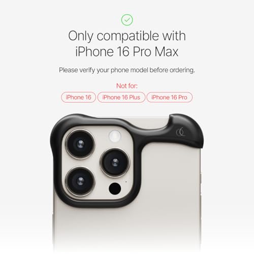 Image of Arc Pulse Compatible with iPhone 16 Pro Max Phone Case (2024), Minimalist Protective Shock Absorption Aerospace Grade Aluminum Shells + Elastomer Inlays Easy Fit 6.9 inch (Aluminum Matte Black)