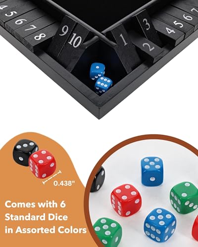 Shut the Box Juego de Mesa Classic 4 Jugadores miniatura 2