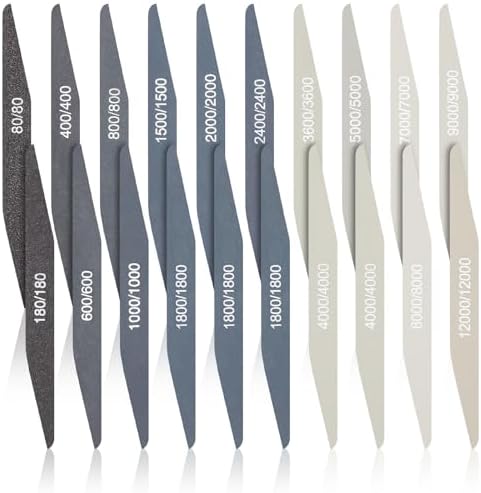 Honoson 20 Pcs Sanding Sticks Model, Low and High Grits, Double Angle Shape