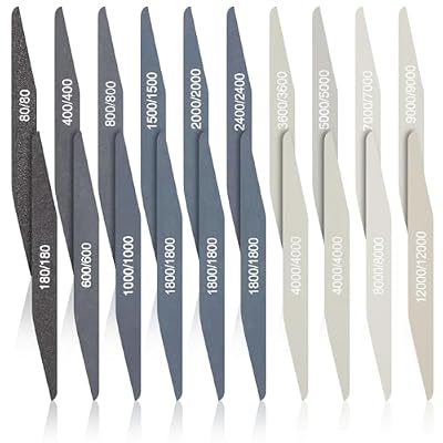 Honoson 20 Palos de Lijado para Modelos de Plástico Varillas de Pulido Herramientas Surtidas para Lijar Metal y Madera Accesorios para Manualidades (Granos Bajos y Altos, Forma de Doble Ángulo)