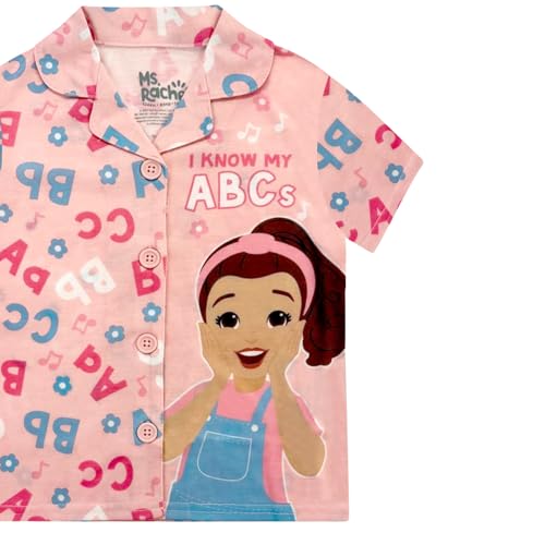 Ms. Rachel Girls Pajama Set - 2 Piece Cozy Girls Pjs, Button Down Short Sleeve & Shorts For Toddler Kids - Official Product2