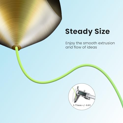 Image of PLA Filament 1.75mm Neon Green 1KG Perfectly Wound Accuracy + /-0.02mm Apple Green PLA Basic 3D Printer Filament