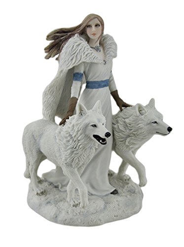 Estatua Snow Wolves y Mistress Veronese Design Winter Guardians