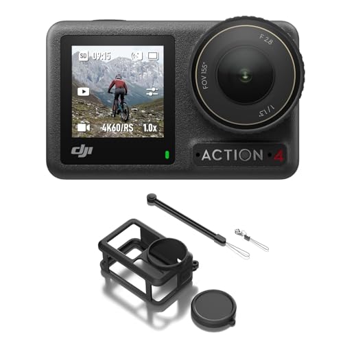 DJI Osmo Action 4 Standard-Combo – 4K/120fps wasserdichte Action-Kamera mit einem 1/1,3-Zoll-Sensor, atemberaubende Low-Light-Aufnahmen, 10-Bit- und D-Log M-Farbleistung (Kameratasche)