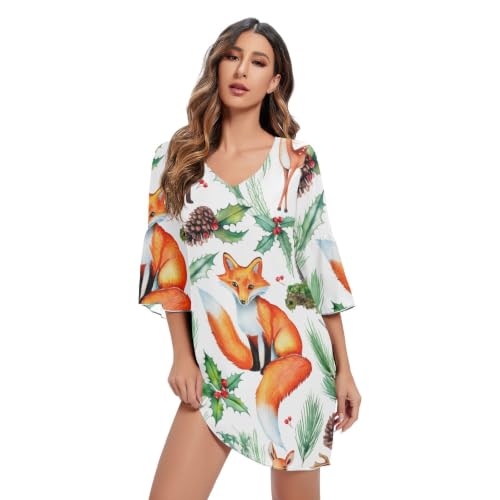Robe imprimée renard et hérisson pour exprimer votre nature créative au quotidien