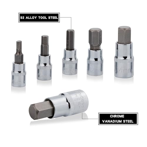 Hex Bit Socket Set Premium S2 Alloy Steel | 13-Piece Metric 2mm - 14mm Allen Socket Kit 2 Hex Bit Socket Set Premium S2 Alloy Steel | 13-Piece Metric 2mm - 14mm Allen Socket Kit - Image 2