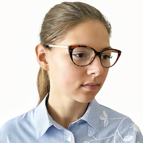 Mini Brille, Cat Eye Reading Glasses with Large Lenses, including FREE Trendy Case - Image 4